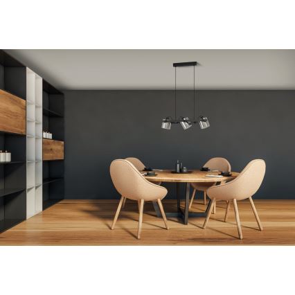 Eglo 780478 - Пендел CALERINO 3xE27/40W/230V черен