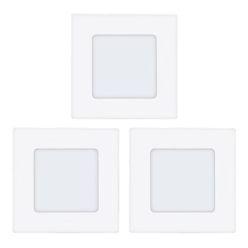 Eglo 78196 - Комплект 3x вградено LED осветително тяло FUEVA LED/2,7W/230V 8,5x8,5 cm