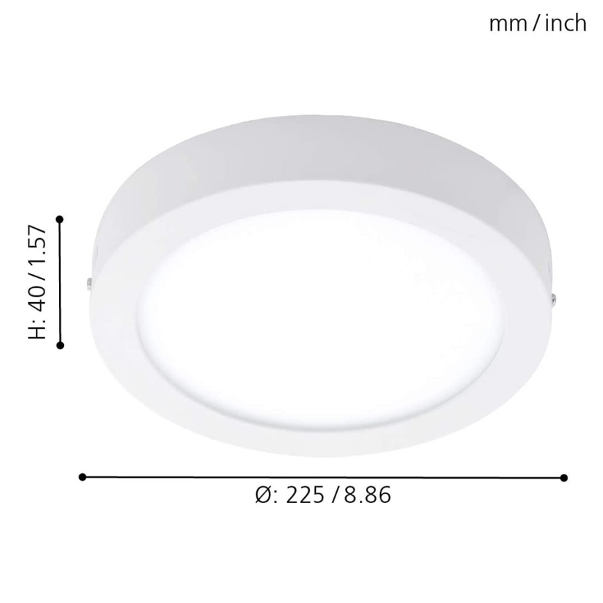 Eglo 78201 - LED таванен плафон FUEVA LED/16,5W/230V Ø 22,5 см