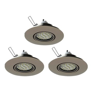 Eglo 78705 - К-кт 3x LED Лампа за окачен таван PENETO 1xGU10/3,3W/230V матов хром