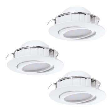 Eglo 78755 - К-кт 3x LED Лампа за окачен таван PINEDA 1xLED/6W/230V 3000K бял
