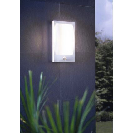 Eglo 79213 - Екстериорен аплик със сензор VERRES 1xE27/12W/230V IP44 матов хром