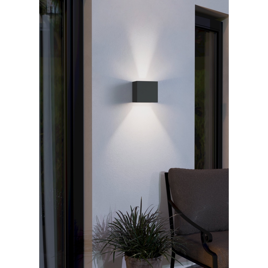 Eglo 79215 - LED Екстериорен аплик CALPINO 2xLED/3,3W/230V 3000K IP54 черен