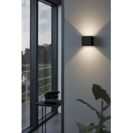Eglo 79215 - LED Екстериорен аплик CALPINO 2xLED/3,3W/230V 3000K IP54 черен