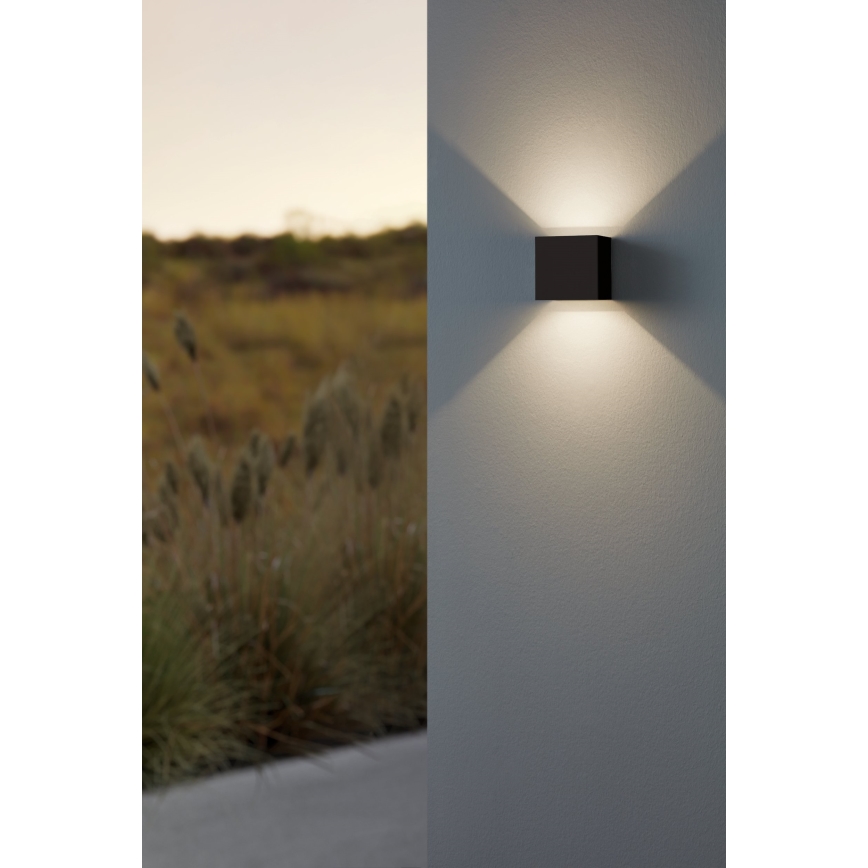 Eglo 79215 - LED Екстериорен аплик CALPINO 2xLED/3,3W/230V 3000K IP54 черен