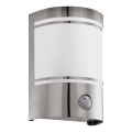 Eglo 79284 - Екстериорен аплик със сензор CERNO 1xE27/40W/230V лъскав хром IP44