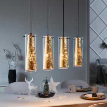 Eglo 79344 - Пендел PINTO GOLD 4xE27/40W/230V златист