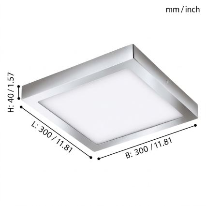 Eglo 79528 - LED Плафон за баня DURANGO LED/22W/230V 30x30 см IP44
