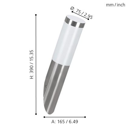 Eglo - Екстериорна Стенна лампа 1xE27/15W/230V IP44