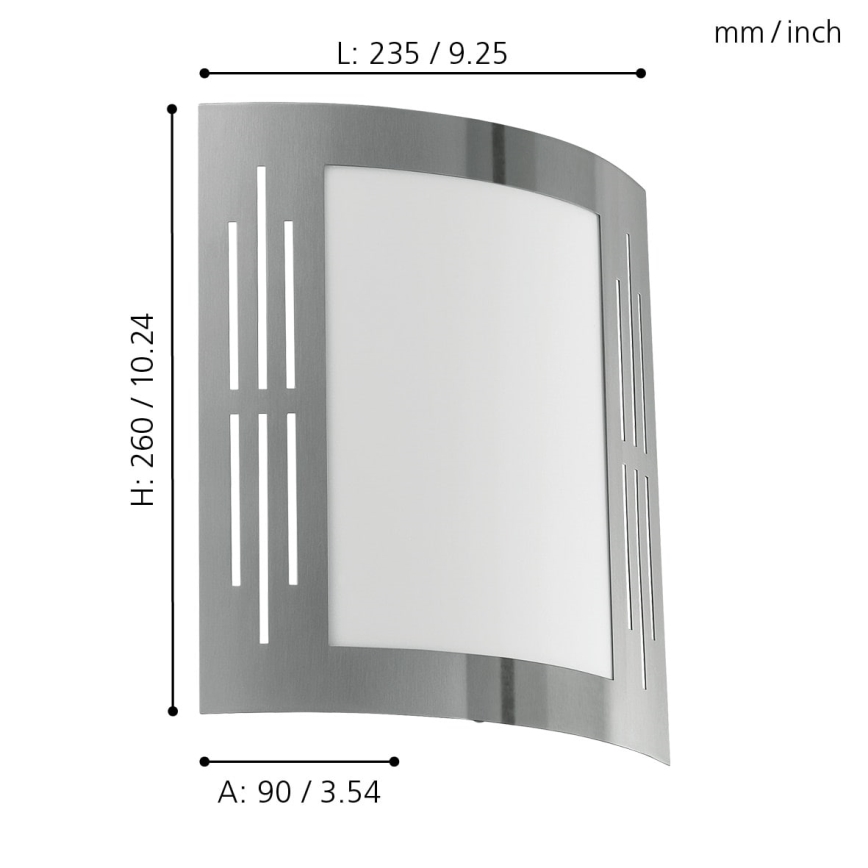 Eglo - Екстериорна Стенна лампа 1xE27/15W/230V IP44