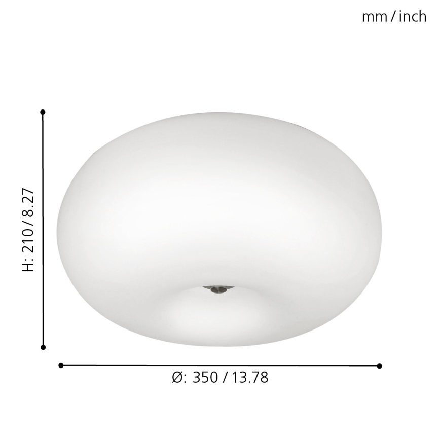 EGLO - Плафон OPTICA 2xE27/60W/230V опалово стъкло Ø 35 см