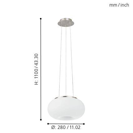 EGLO - Пендел OPTICA 2xE27/60W Ø 28 см