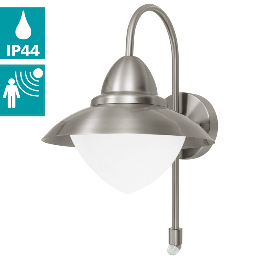 Eglo - Екстериорна със сензор Стенна лампа 1xE27/60W IP44