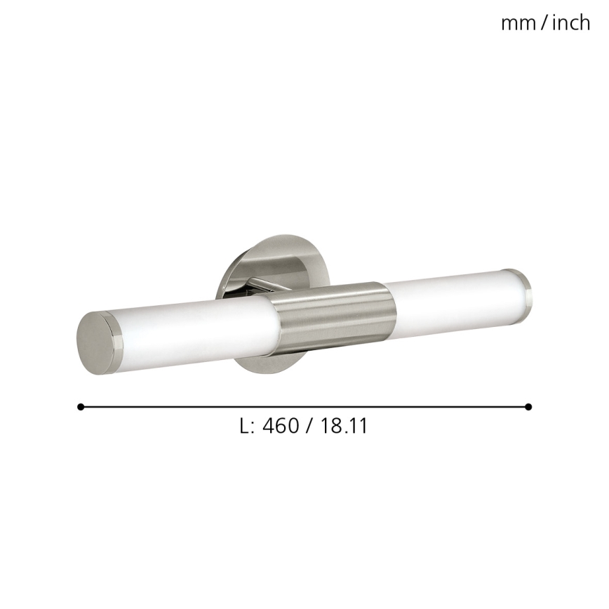 EGLO - Аплик за баня 2xE14/40W бяло опалово стъкло IP44