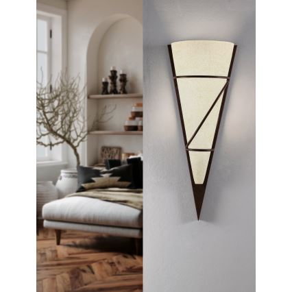 Eglo - Стенна лампа 1xE14/60W антично кафява/бяла