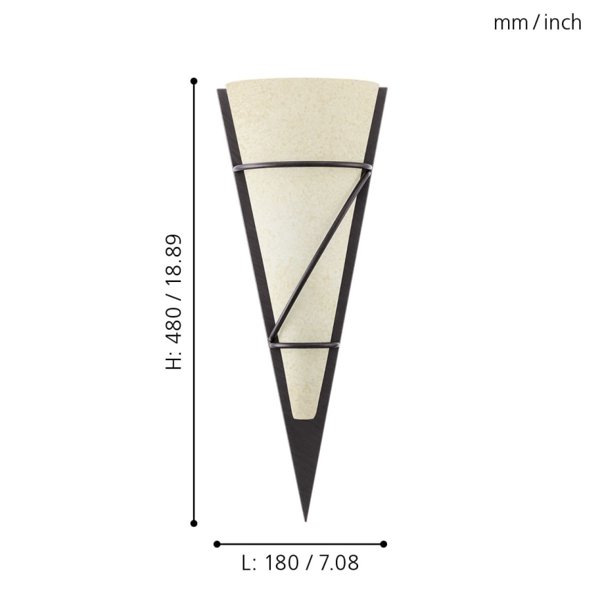 Eglo - Стенна лампа 1xE14/60W антично кафява/бяла