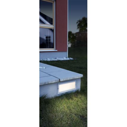 EGLO 88008 - Външен вграден осветител ZIMBA 1xE27/60W сребрист/бял IP44