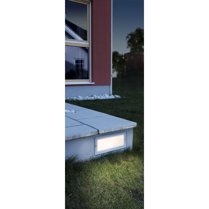 EGLO 88008 - Външен вграден осветител ZIMBA 1xE27/60W сребрист/бял IP44