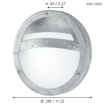 Eglo - Екстериорна Стенна лампа 1xE27/15W/230V IP44