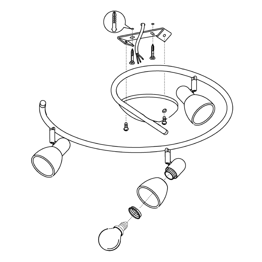 Eglo - Точково осветително тяло 3xE14/40W