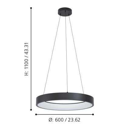 Eglo - LED RGBW Димируем висящ полилей LED/26W/230V 2700-6500K ZigBee