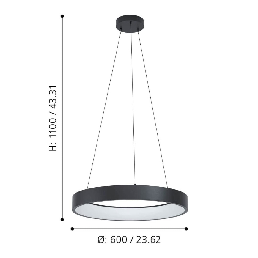 Eglo - LED RGBW Димируем висящ полилей LED/26W/230V 2700-6500K ZigBee
