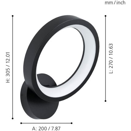 Eglo - LED RGBW Димируем аплик LED/16W/230V ZigBee