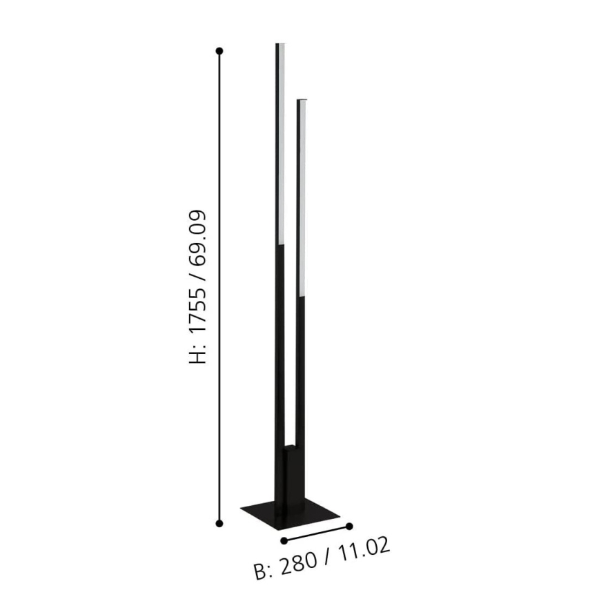 Eglo - LED RGBW Димируем лампион 2xLED/16W/230V черен ZigBee