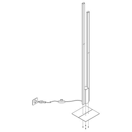 Eglo - LED RGBW Димируем лампион 2xLED/16W/230V черен ZigBee