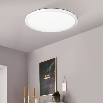 Eglo 900086 - LED RGBW Димируем плафон ROVITO-Z LED/14,6W/230V 2700-6500K Ø 29,5 см бял