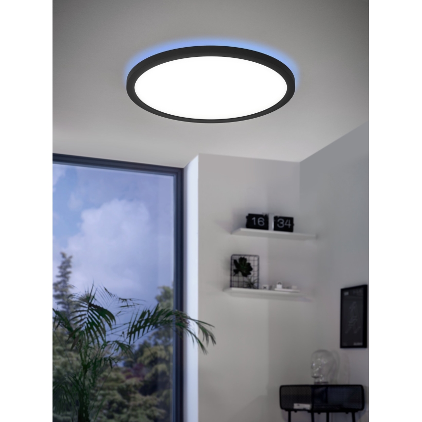 Eglo - LED RGBW Димируем плафон LED/14,6W/230V черен ZigBee