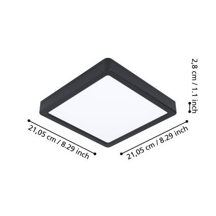 Eglo - LED таванно осветително тяло за баня с възможност за димиране LED/16,5W/230V IP44 ZigBee 21x21 см