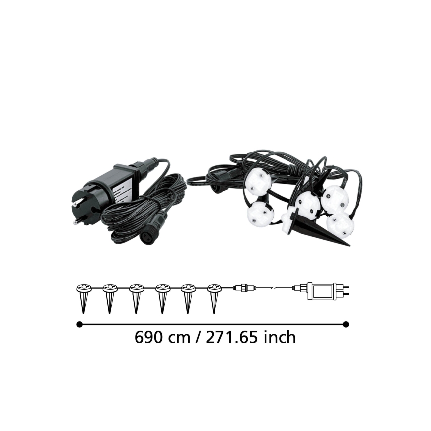 Eglo - LED Екстериорна декоративна верига SPINETOLI 6xLED IP65