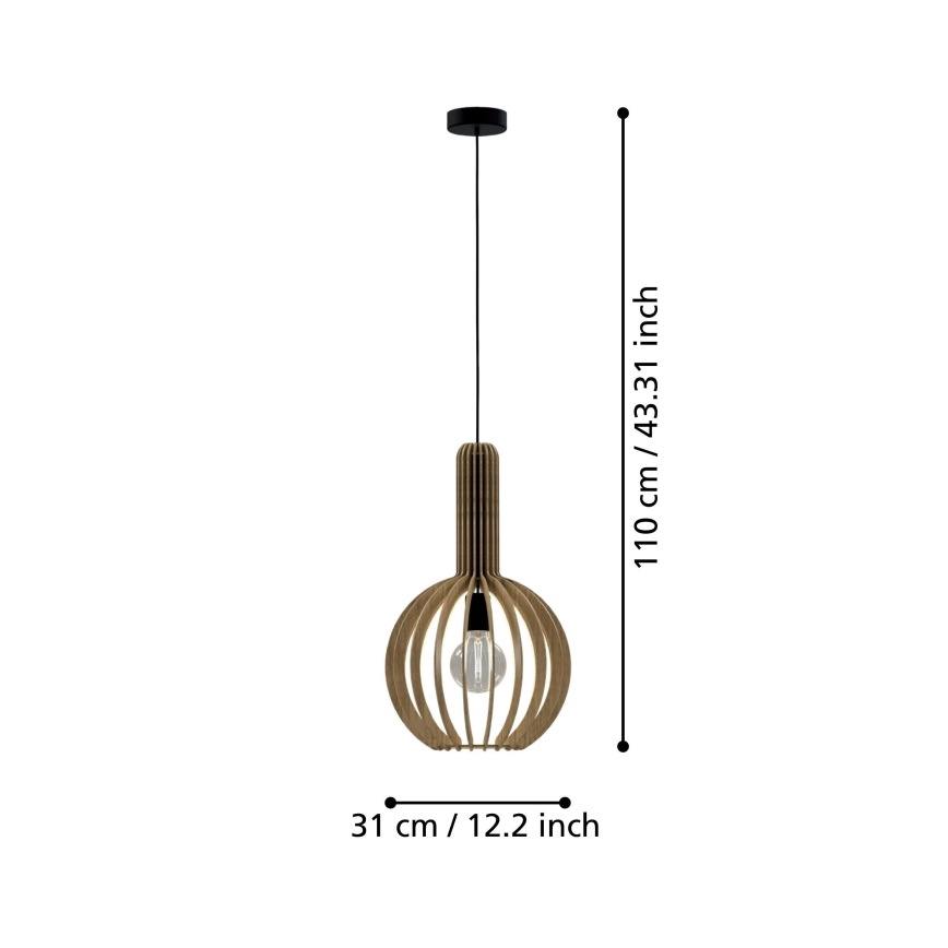 Eglo - Пендел 1xE27/40W/230V Ø 31 см бежов