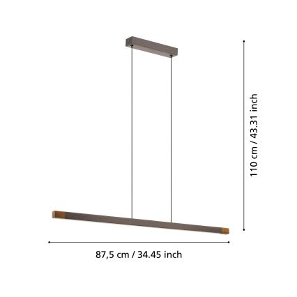 Eglo - LED Димируем пендел LED/18W/230V 3000K