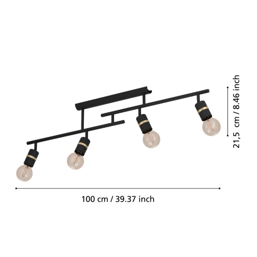 Eglo - Полилей за повърхностен монтаж 4xE27/10W/230V