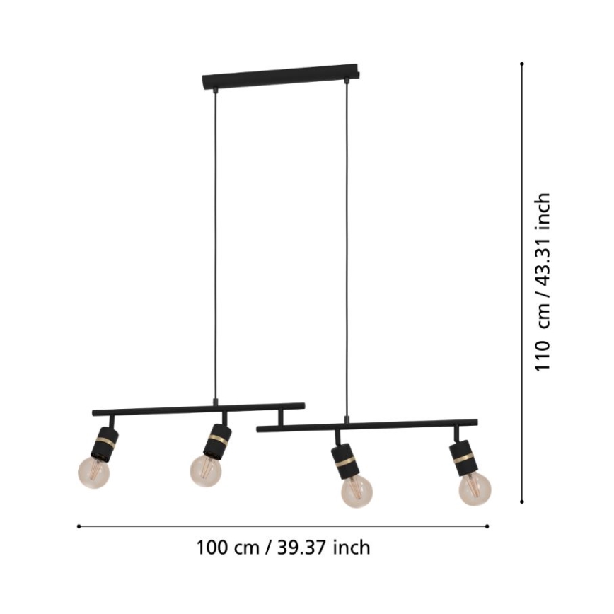 Eglo - Пендел 4xE27/10W/230V