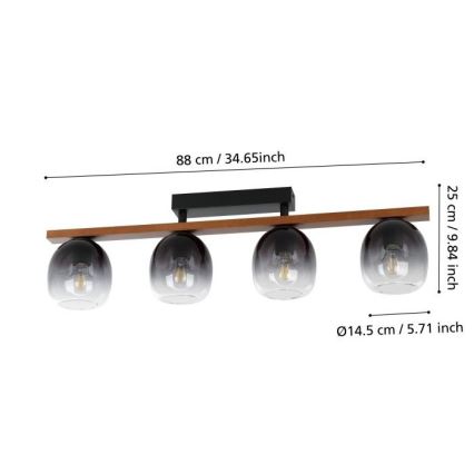 Eglo - Полилей за повърхностен монтаж 4xE27/40W/230V