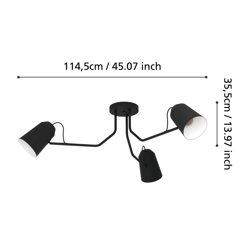 Eglo - Полилей за повърхностен монтаж 3xE27/25W/230V
