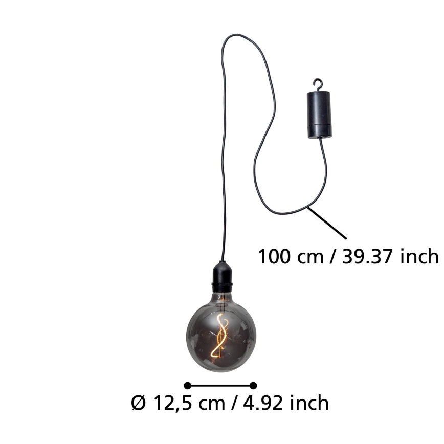 Eglo - LED Екстериорна висяща лампа LED/0,06W/6V 4xAA IP44 сив