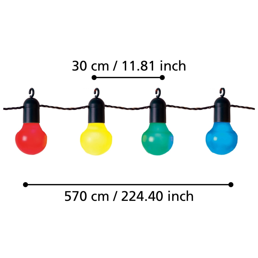 Eglo - LED Екстериорна декоративна верига 20xLED/0,064W/31V IP44