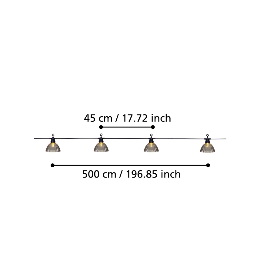 Eglo - LED Екстериорна декоративна верига 12xLED/0,066W/3,2V IP44
