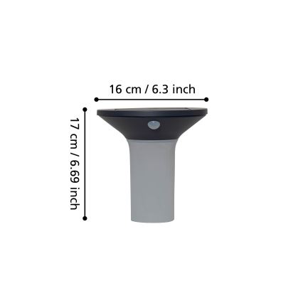 Eglo - LED Екстериорна соларна лампа със сензор 6xLED/0,03W/3,7V IP44