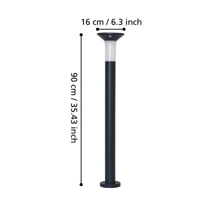 Eglo - LED Екстериорна соларна лампа със сензор 6xLED/0,03W/3,7V 1500 mAh IP44