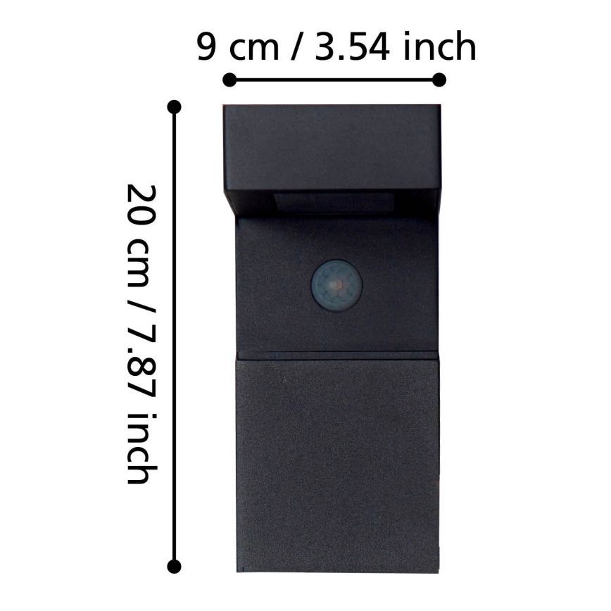 Eglo - LED Екстериорна соларна лампа със сензор 18xLED/0,2W/3,7V 2200 mAh IP44