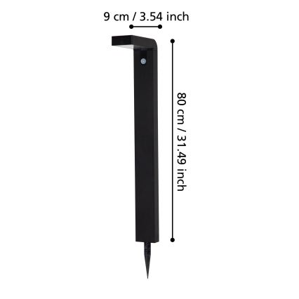 Eglo - LED Екстериорна соларна лампа със сензор 18xLED/0,2W/3,7V 2200 mAh IP44