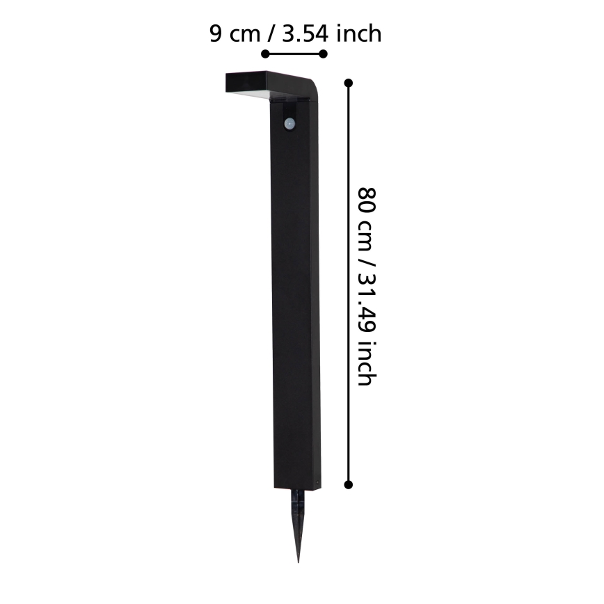 Eglo - LED Екстериорна соларна лампа със сензор 18xLED/0,2W/3,7V 2200 mAh IP44