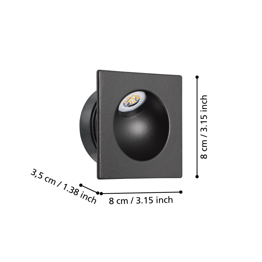 Eglo - LED Лампа за стълбище LED/2W/230V 3000K черен