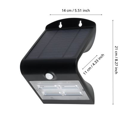 Eglo - LED Екстериорна соларна лампа със сензор LED/3,2W/3,7V IP54