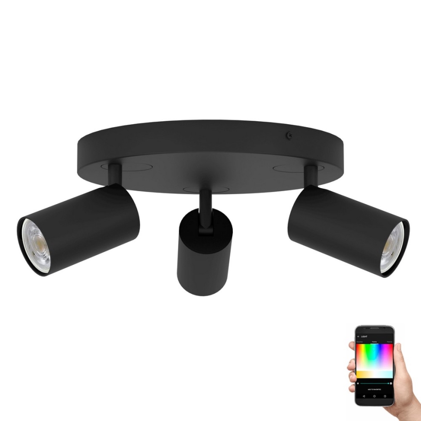 Eglo - LED RGBW Димируем спот 3xGU10/4,9W/230V черен
